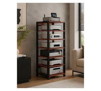 Rack For Apparecchiature Audio Video A 7 Livelli Supporto For Console For Componenti Stereo Armadietto Multimediale, CD Giradischi Ricevitore Scaffali Dispositivi(Red)