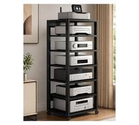 Rack For Componenti Audio Video A 7 Livelli, Mobile For Ricevitore Stereo Con Supporto TV Multimediale, Amplificatore/altoparlante/lettore CD DVD(Nero)