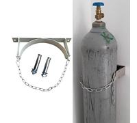 Rack for montaggio a parete for bombola di ossigeno con viti e catena di sicurezza in acciaio multicolore(White)