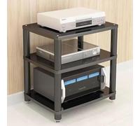 Rack For Supporti, Armadio For Supporti Multimediali, Rack For Componenti For Armadio Audio, Struttura In Acciaio Metallico, Con Piedini Ammortizzanti(Black,3Tier)