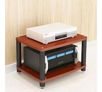 Rack For Supporti, Armadio For Supporti Multimediali, Rack For Componenti For Armadio Audio, Struttura In Acciaio Metallico, Con Piedini Ammortizzanti(Walnut,2Tier)