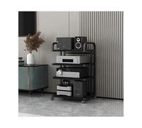 Rack HiFi a 4 livelli con ruote Supporto multimediale AV per componenti stereo Console TV nizer per registratori DVD/CD sistemi di gioco - Nero Home Entertainment Fur