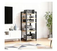 Rack HiFi A 5/7 Livelli Con Ruote, Supporto Per Media Audio-video, Mensola Audio, Tavolo Per Giradischi Con Ripiani Regolabili, Per Soggiorno, Camera Da Letto, Studio(5 Tier-Black5)