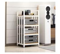 Rack HiFi regolabile a 4 livelli, resistente supporto audio video per componenti stereo, organizer da pavimento per Home Theater e intrattenimento (nero)