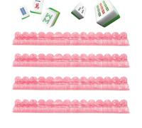 Rack Mahjong - Set Di Rack Per Piastrelle In Acrilico Da 4 Pezzi Con Pulsanti | Supporto Impermeabile Americano Mah Jongg Per Giochi Notturni In Discoteca, Vacanze, Viaggi, Feste A Casa, Per Principia