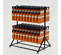 Rack mobile e robusto per l'asciugatura e l'organizzazione di giubbotti di salvataggio e attrezzature di sicurezza per sport acquatici (ideale per parchi acquatici e piscine).(2-Tier)