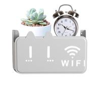 Rack Mount for Router, Wall Mount Acrylic Back Adhesive Router Holder, Space Saving Cable Box Shelf, Multifunctional Decorative Stand for Set-Top and Remote Control