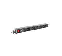 RACK PDU 1U 10A 10xIEC C13 PDU-10I-0200-IEC-BK Multipresa