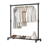 Rack per abbigliamento telescopico - Organizzatore di abbigliamento regolabile, porta armadio a rotolamento | Telaio in acciaio inossidabile estensibile per stoccaggio, supporto mobile per il candore