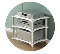 Rack per altoparlanti HiFi a 3 livelli, armadietto AV per TV, amplificatori e apparecchiature audio, elegante supporto per TV con spazio di archiviazione durevole per sistemi home theater e