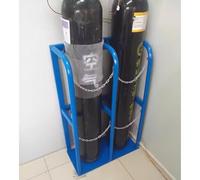 Rack per bombole del gas Supporto per cilindro di ossigeno alto 100 cm e serbatoio di propano, staffa per bombola del gas montabile a pavimento per ospedale e laboratorio, include catena di protezione