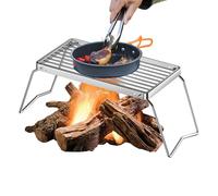 Rack per grill pieghevoli - supporto per il fuoco in acciaio inossidabile, telaio per griglia di cottura portatile | barbecue all'aperto per funghi carne di carne di carne di manzo di pesco