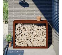 vidaXL Rastrelliera per Legna 100x40x80 cm in Acciaio Corten, Porta Legna, portalegna da Esterno, portalegna da Interno, Porta ceppi