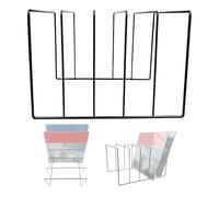Rack per organizzatore di ferro nero - supporto per la conservazione dei record in vinile | Titolare di libri e documenti, Strere di carta per posta, organizzatore di file desktop, robusto multiuso pe