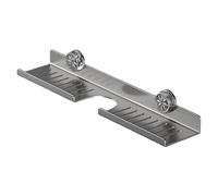Rack per rubinetto per lavello da cucina, scolapiatti per rubinetto da cucina, senza trapano, , vassoio di drenaggio da parete in acciaio al carbonio, per spazzole, asciugamani, tazze
