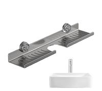 Rack per rubinetto per lavello da cucina, scolapiatti per rubinetto della cucina, in acciaio al carbonio, , senza trapano, vassoio di drenaggio per utensili da cucina, spazzole, contatori