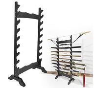 Rack per Spade da Terra Multistrato, Appendino Verticale per Spade, Rack per Armi a 6 Tier, Legnoso Samurai Katana Display Stand per Il Supporto di Tutte Le Spade Spada Laser Stand