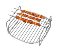 Rack Per Spiedini In Acciaio - Griglia A Doppio Strato Airfryer | Per Frittelle Con Spiedini | Rack Per Vapore Di Raffreddamento A Cottura | Supporto Per Rack Versatile E