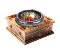 Rack per vasi in pietra in legno - Portabottiglie coreano Bibimbap per tavolo da cucina, cuscini resistenti al calore per piatti - Supporto per controsoffitti resistenti al calore