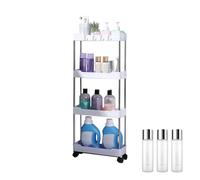 Rack portaoggetti per carrelli | Organizzatore rotabile multilivello | Carrello di utilità durevole con ruote per conservare detersivo per bucato, acqua minerale, gel doccia | Rack mobile eco