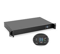 Rackchoice Chassis mini ITX compatto per server/desktop 1U, profondità 25 cm, supporta scheda madre Mini-ITX, tipo C e USB 3.0, nero