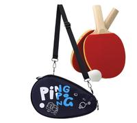 Racket Cover Bag - Table Tennis Paddle Cover,Waterproof Hard Shell Carrier | Adjustable Strap Shockproof Table Tennis Paddle Storage With Ball Compartment For Equipment Accessories Gym Sports