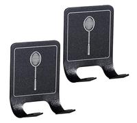 Racket Rack - Stainless Steel, 1.77x2.36in Racket Holder Wall Mount | Self-Adhesive Space Saving Organizer, Durable Sports Equipment Storage For Tennis Rackets, Badminton Rackets, Paddles