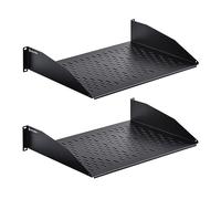 RackPath - Scaffale universale a sbalzo 2U - Profondità 35,6 cm - Mensola per montaggio su rack per apparecchiature AV/rete da 19" - Capacità 25,9 kg - Confezione da 2