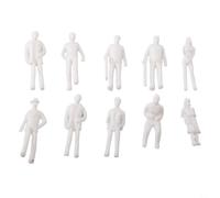 Rackumic 1:75 Scala OO Gauge Modello Ferroviario Non Verniciato Figure Persone Set di 100 Plastica Miniature Bianco Figurine per Stazione Piattaforme Città Villaggi Sabbia Tavolo Scena Decorazione