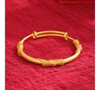 Rackumic Bracciale in rame elettrolitico con quadrifoglio dorato | Materiale in lega di rame, finitura oro elettrolitico, motivo quadrifoglio, vestibilità push-pull regolabile