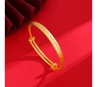 Rackumic Bracciale in rame elettrolitico con quadrifoglio dorato | Materiale in lega di rame, finitura oro elettrolitico, motivo quadrifoglio, vestibilità push-pull regolabile