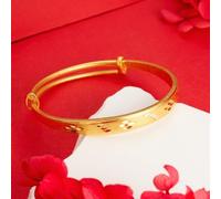 Rackumic Bracciale in rame elettrolitico con quadrifoglio dorato | Materiale in lega di rame, finitura oro elettrolitico, motivo quadrifoglio, vestibilità push-pull regolabile