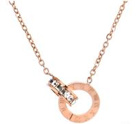 Rackumic Collana con doppio anello in acciaio al titanio e argento, non si | Materiale non ossidante, superficie impermeabile, sicuro, color argento, lucentezza di lunga durata