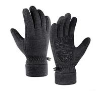 Rackumic Guanti invernali caldi da ciclismo, touch screen, antivento, foderati in pile spesso, palmo in silice, antiscivolo, leggeri, per uomini e donne, corsa, pendolarismo e sport (L)