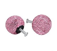 Rackumic Maniglie per porte a forma di sfera con strass glitterati, 30 mm, in argilla morbida, per armadi, armadi, cassetti, decorazione interna (rosa)