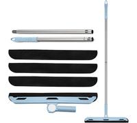 Racla Professionale per Vetri con 4 Lame di Ricambio, Raschietto in Silicone per Bagno, Doccia, Auto e Finestre