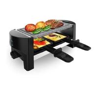 Cecotec Raclette Con Griglia Elettrica Cheese&Grill 3200 Pocket Allstone. 320W, Per 2 Persone, Finitura In Acciaio Inox, Piastra Antiaderente Per Grigliate In Pietra, Include 2 Teglie E 1 Spatola