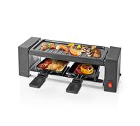 RACLETTE GOURMET SET 2 PERSONE PIASTRA ANTIADERENTE 23X10 CM 400W NEDIS