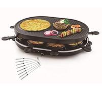 Raclette & Grill Set con superficie in crêpe integrata, adatto per 8 persone, con 8 forchette teppan, potenza 1200 Watt