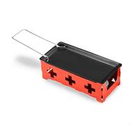 Raclette per uso domestico, per formaggio, compatto, per due persone, griglia portatile da tavolo con vassoio antiaderente e impugnatura in legno, 18,5 x 6 x 9 cm, rosso