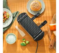 Cecotec Raclette con Grill Elettrico Cheese&Grill 3200 Pocket. 320W, per 2 Persone, Finitura in Acciaio Inox, Piastra Antiaderente con Superficie Grill, Include 2 Teglie e 1 Spatola