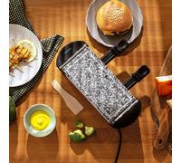 Cecotec Raclette Con Griglia Elettrica Cheese&Grill 3200 Pocket Allstone. 320W, Per 2 Persone, Finitura In Acciaio Inox, Piastra Antiaderente Per Grigliate In Pietra, Include 2 Teglie E 1 Spatola