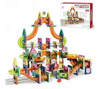 Racocou 295 pezzi di mattoncini magnetici con scivolo a palle, giocattolo educativo di tubi da assemblare, labirinto 3D con percorso a sfera, regalo di compleanno per bambini e bambine