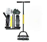 Racocou Aeratore per prato in terra da 39 pollici con punte per allentamento del terreno e design per la pulizia delle foglie, 14 chiodi in ferro adatti per prati e giardini del cortile