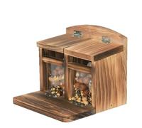 Racocou Alimentatore per Scoiattoli con Coperchio Sollevabile Grande in Legno Massello Impermeabile Durevole Decorativo da Esterno per Giardino E Cortile Perfetto per L'uso Durante Tutto L'Anno