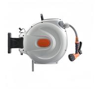 Racocou Avvolgitubo da giardino retrattile a parete 10+1m, retrattile, riavvolgimento automatico, autobloccaggio, girevole a 180°, pistola spruzzatore a 8 modalità