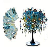 Racocou Corona blu metallica con punti di smalto, modello 3D assemblabile | Oggetto d'arte, giocattolo educativo e puzzle, creativo per ridurre lo stress