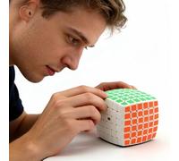 Racocou Cubo di speed 7x7, colore bianco, alta difficoltà, giocattolo educativo e di intelligenza, per alleviare lo stress, allenamento e competizione, sviluppo del cervello