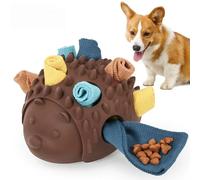 Racocou Giocattolo da Foraggio per Cani a Forma di Riccio, Giocattolo Interattivo per Distribuzione di Snack, Sollievo dalla Noia per Cani di Taglia Piccola e Media,Marrone