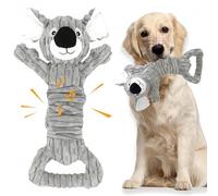 Racocou Giocattolo per Cani 3D a Forma 32x16cm Giocattolo Peluche Interattivo per Pulizia dei Denti e Sollievo dalla Noia per Cani e Cuccioli di Piccola e Media Taglia,Grigio